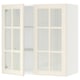 SEKTION Armoire murale 2 portes vitrées, blanc/Bodbyn blanc cassé, 30x15x30 "