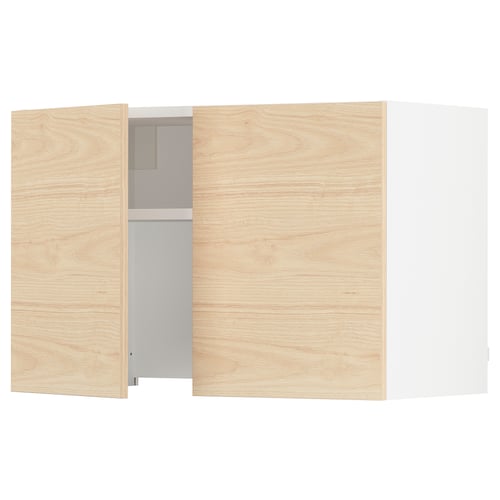 SEKTION Armoire murale à hotte intégrée, blanc/Askersund effet frêne clair, 30x15x20 "