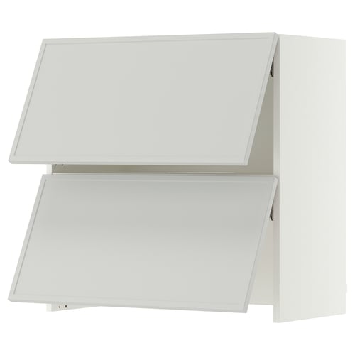 SEKTION Armoire murale à hotte intégrée, blanc/Aspudden gris clair, 30x15x30 "