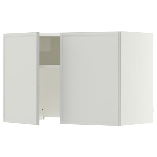 SEKTION Armoire murale à hotte intégrée, blanc/Aspudden gris clair, 30x15x20 "