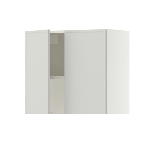 SEKTION Armoire murale à hotte intégrée, blanc/Aspudden gris clair, 30x15x30 "