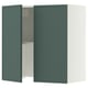 SEKTION Armoire murale à hotte intégrée, blanc/Aspudden gris-vert foncé, 30x15x30 "
