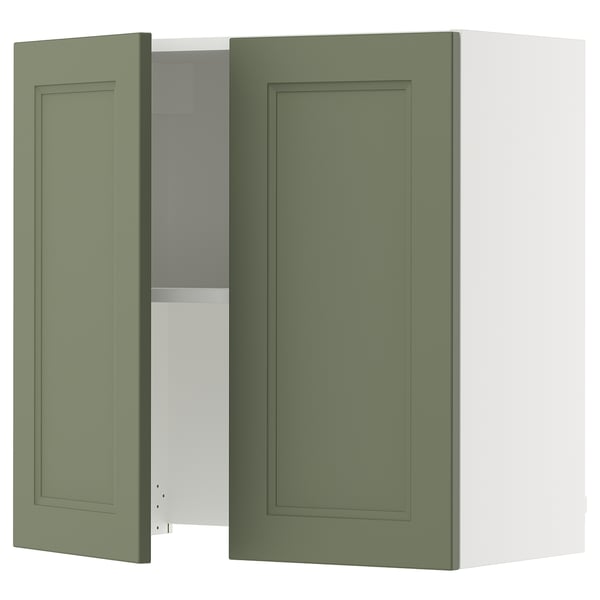 SEKTION Armoire murale à hotte intégrée, blanc/Axstad gris-vert, 30x15x30 "