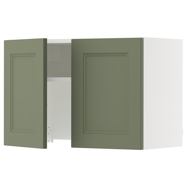 SEKTION Armoire murale à hotte intégrée, blanc/Axstad gris-vert, 30x15x20 "