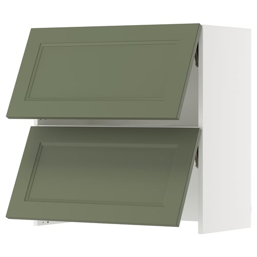 SEKTION Armoire murale à hotte intégrée, blanc/Axstad gris-vert, 30x15x30 "