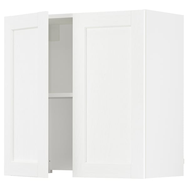 SEKTION Armoire murale à hotte intégrée, blanc Enköping/blanc effet bois, 30x15x30 "