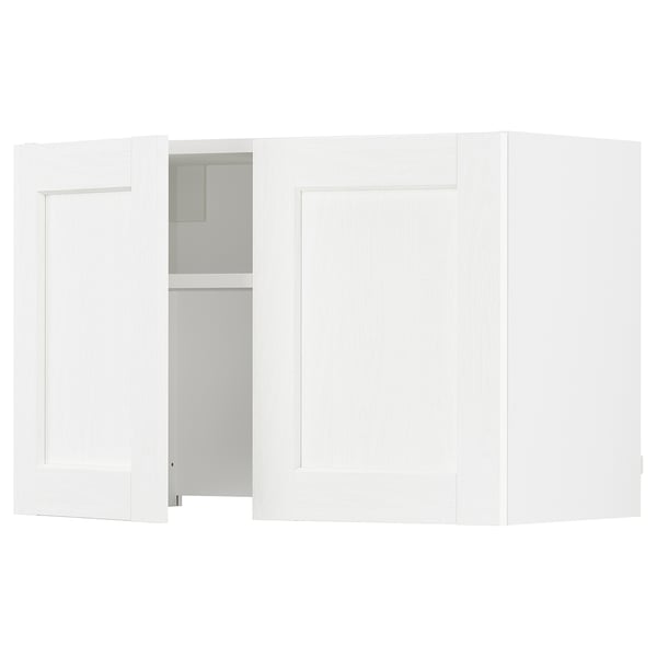 SEKTION Armoire murale à hotte intégrée, blanc Enköping/blanc effet bois, 30x15x20 "