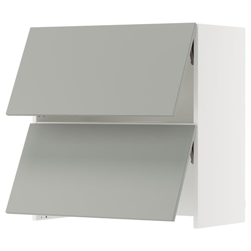 SEKTION Armoire murale à hotte intégrée, blanc/Havstorp gris clair, 30x15x30 "