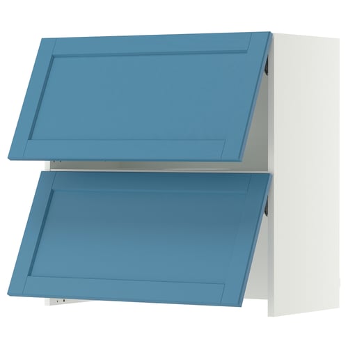 SEKTION Armoire murale à hotte intégrée, blanc/Lerhyttan bleu, 30x15x30 "