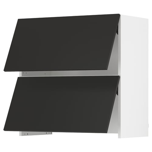 SEKTION Armoire murale à hotte intégrée, blanc/Nickebo anthracite mat, 30x15x30 "