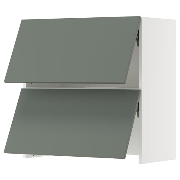 SEKTION Armoire murale à hotte intégrée, blanc/Nickebo gris -vert mat, 30x15x30 "