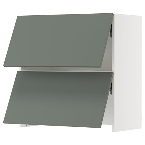 SEKTION Armoire murale à hotte intégrée, blanc/Nickebo gris -vert mat, 30x15x30 "