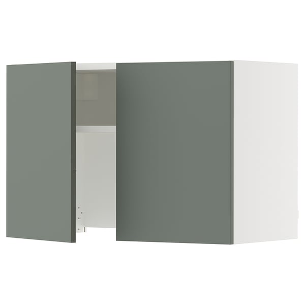 SEKTION Armoire murale à hotte intégrée, blanc/Nickebo gris -vert mat, 30x15x20 "