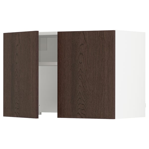 SEKTION Armoire murale à hotte intégrée, blanc/Sinarp brun, 30x15x20 "