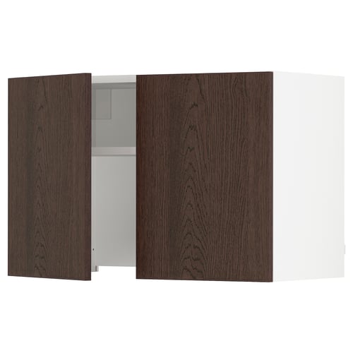 SEKTION Armoire murale à hotte intégrée, blanc/Sinarp brun, 30x15x20 "
