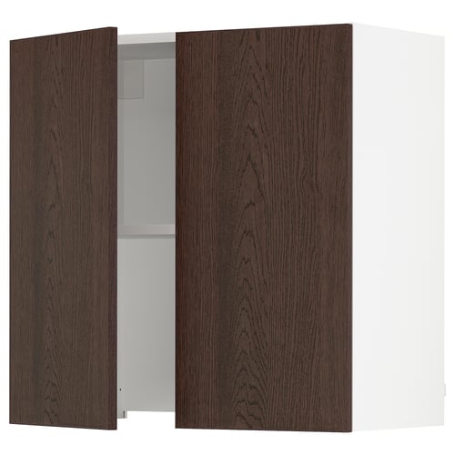 SEKTION Armoire murale à hotte intégrée, blanc/Sinarp brun, 30x15x30 "