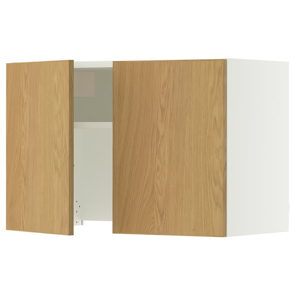 SEKTION Armoire murale à hotte intégrée, blanc/Sinarp chêne plaqué, 30x15x20 "