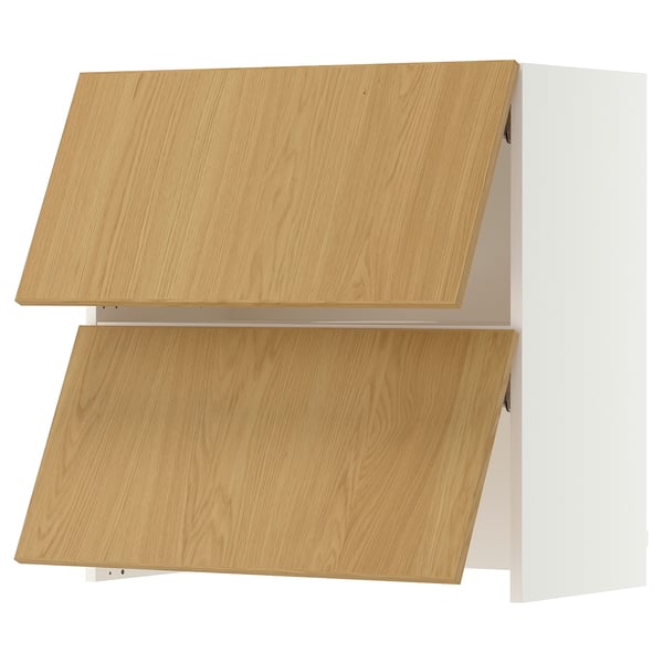 SEKTION Armoire murale à hotte intégrée, blanc/Sinarp chêne plaqué, 30x15x30 "