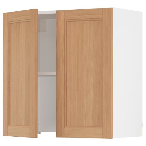 SEKTION Armoire murale à hotte intégrée, blanc/Vedhamn chêne, 30x15x30 "