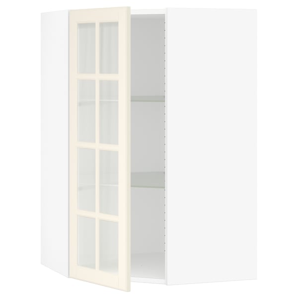 SEKTION Armoire murale ang+tblts/pte vit, blanc/Bodbyn blanc cassé, 26x15x40 "