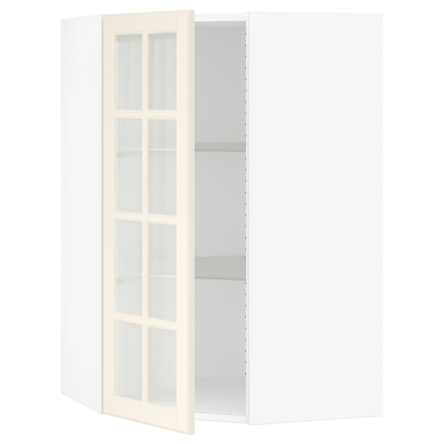SEKTION Armoire murale ang+tblts/pte vit, blanc/Bodbyn blanc cassé, 26x15x40 "