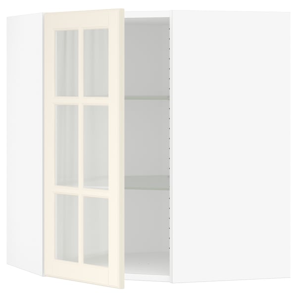 SEKTION Armoire murale ang+tblts/pte vit, blanc/Bodbyn blanc cassé, 26x15x30 "
