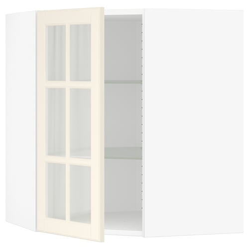 SEKTION Armoire murale ang+tblts/pte vit, blanc/Bodbyn blanc cassé, 26x15x30 "