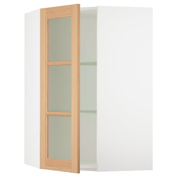 SEKTION Armoire murale ang+tblts/pte vit, blanc/Vedhamn chêne, 26x15x40 "