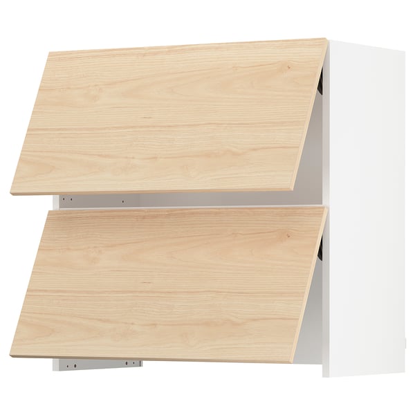 SEKTION Armoire murale av hotte intégrée, blanc/Askersund effet frêne clair, 30x15x30 "