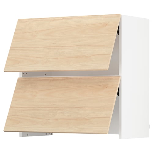 SEKTION Armoire murale av hotte intégrée, blanc/Askersund effet frêne clair, 30x15x30 "