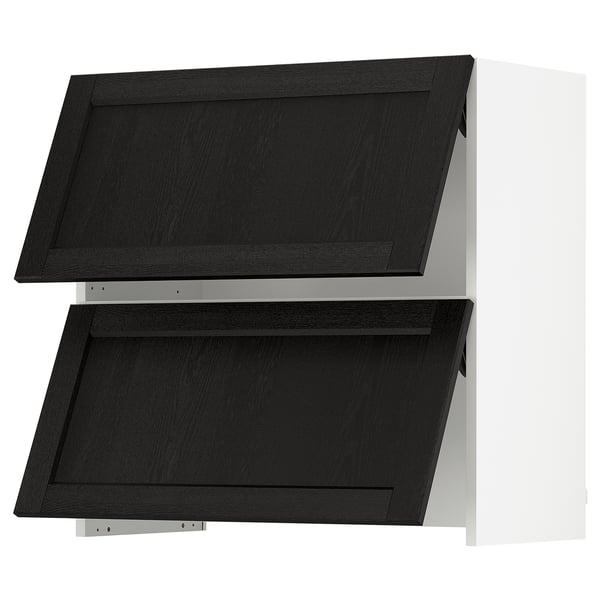 SEKTION Armoire murale av hotte intégrée, blanc/Lerhyttan teinté noir, 30x15x30 "