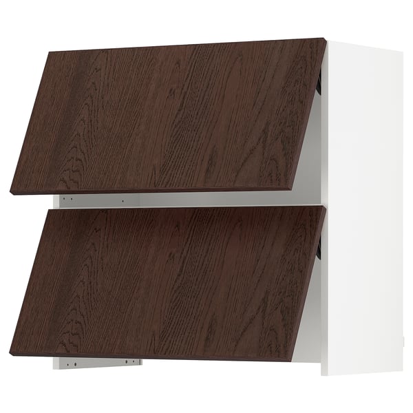 SEKTION Armoire murale av hotte intégrée, blanc/Sinarp brun, 30x15x30 "