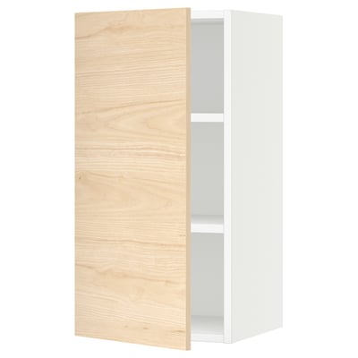 SEKTION Armoire murale, blanc/Askersund effet frêne clair, 15x15x30 "