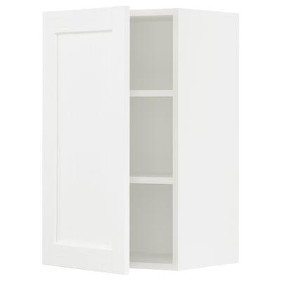 SEKTION Armoire murale, blanc Enköping/blanc effet bois, 18x15x30 "