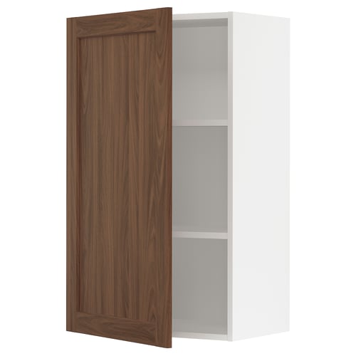 SEKTION Armoire murale, blanc Enköping/brun effet noyer, 24x15x40 "