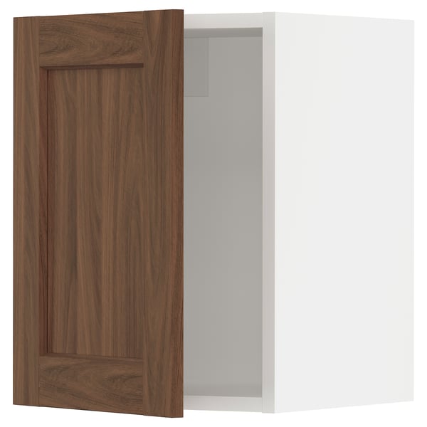 SEKTION Armoire murale, blanc Enköping/brun effet noyer, 15x15x20 "