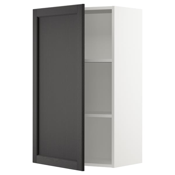 SEKTION Armoire murale, blanc/Lerhyttan teinté noir, 24x15x40 "