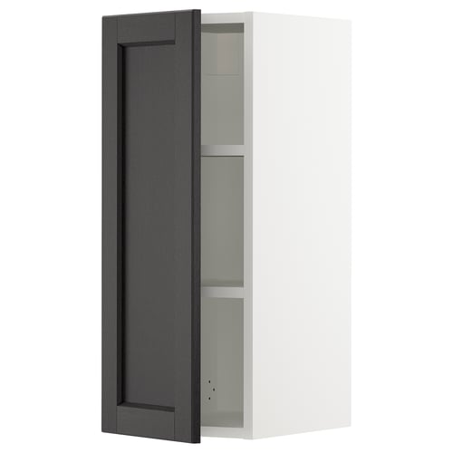 SEKTION Armoire murale, blanc/Lerhyttan teinté noir, 12x15x30 "
