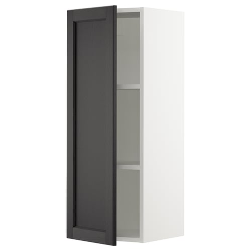 SEKTION Armoire murale, blanc/Lerhyttan teinté noir, 15x15x40 "