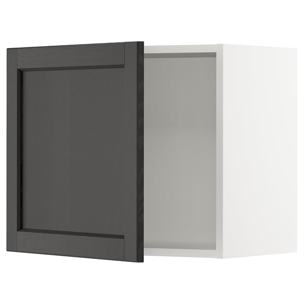 SEKTION Armoire murale, blanc/Lerhyttan teinté noir, 24x15x20 "