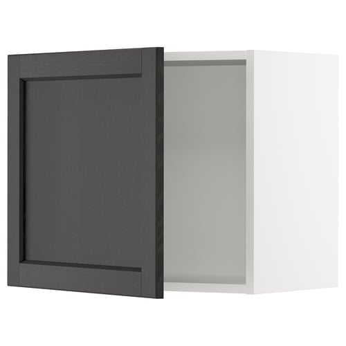 SEKTION Armoire murale, blanc/Lerhyttan teinté noir, 24x15x20 "