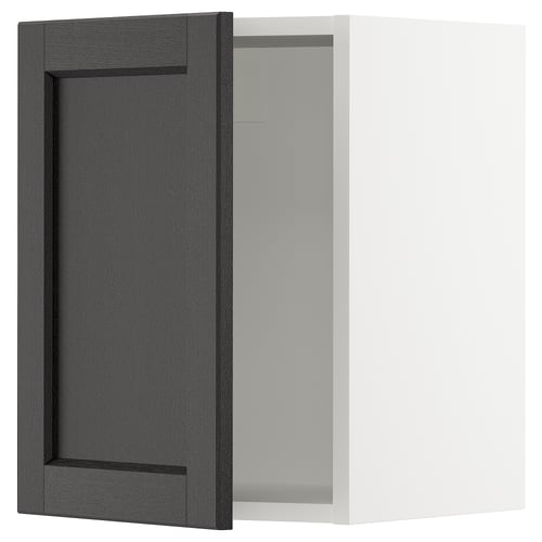 SEKTION Armoire murale, blanc/Lerhyttan teinté noir, 15x15x20 "