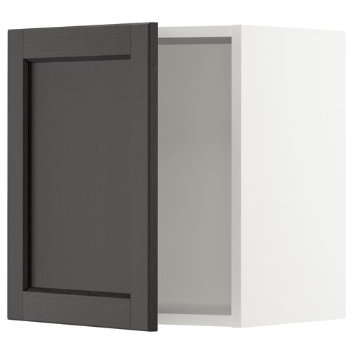 SEKTION Armoire murale, blanc/Lerhyttan teinté noir, 18x15x20 "