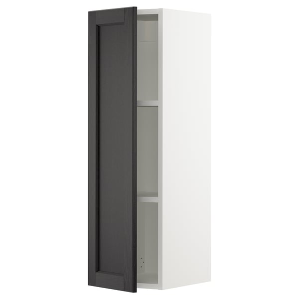 SEKTION Armoire murale, blanc/Lerhyttan teinté noir, 12x15x40 "