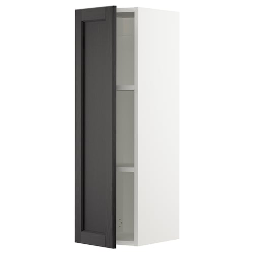 SEKTION Armoire murale, blanc/Lerhyttan teinté noir, 12x15x40 "