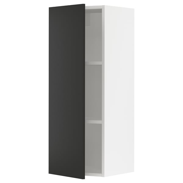 SEKTION Armoire murale, blanc/Nickebo anthracite mat, 15x15x40 "