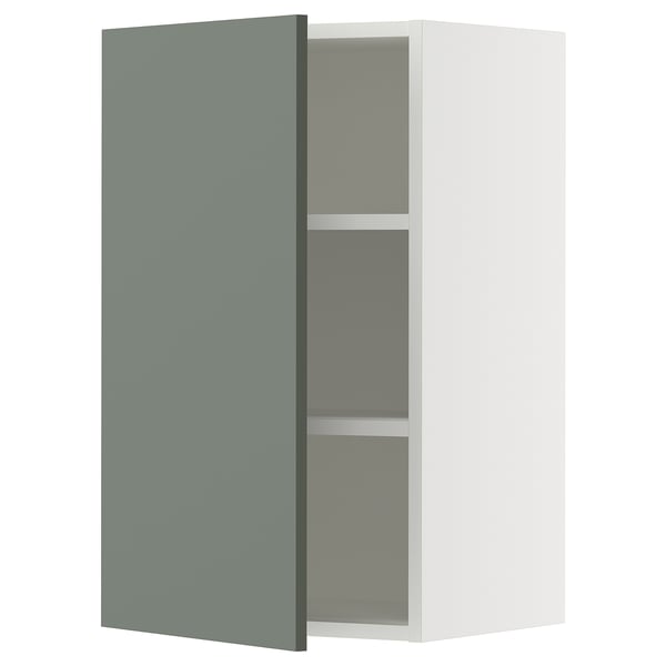SEKTION Armoire murale, blanc/Nickebo gris -vert mat, 18x15x30 "