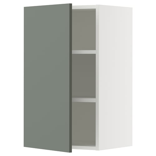 SEKTION Armoire murale, blanc/Nickebo gris -vert mat, 18x15x30 "