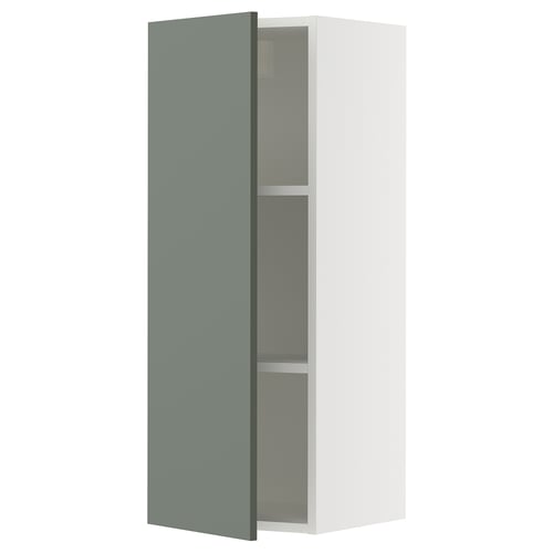 SEKTION Armoire murale, blanc/Nickebo gris -vert mat, 15x15x40 "