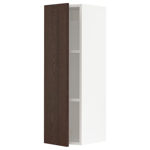 SEKTION Armoire murale, blanc/Sinarp brun, 12x15x40 "